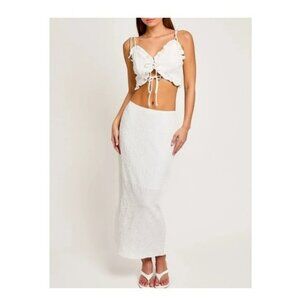 White Two Piece Skirt Set, New with Tags